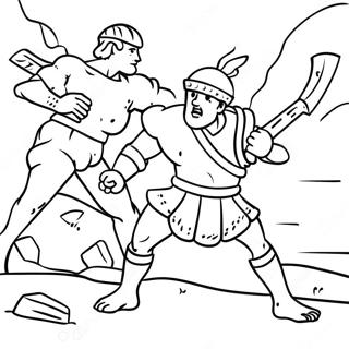 David And Goliath Battle Scene Coloring Page 16761-13692