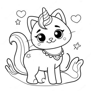 Unicorn Cat Mermaid Coloring Page 16791-13711