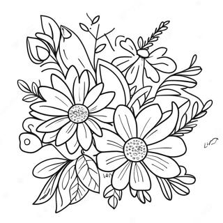 Colorful Bouquet For Mothers Day Coloring Page 16802-13725