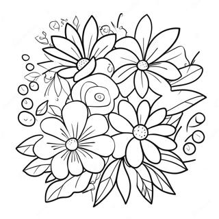 Colorful Bouquet For Mothers Day Coloring Page 16802-13727