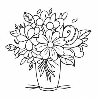 Colorful Bouquet For Mothers Day Coloring Page 16802-13728