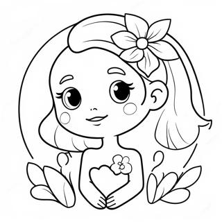 Cute Ela With Flowers Coloring Page 16812-13732