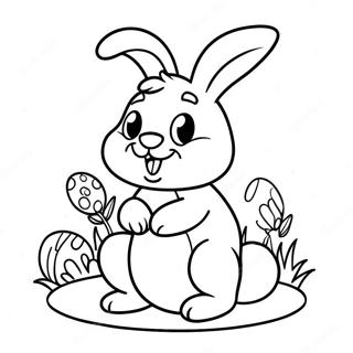 Joyful Easter Bunny Coloring Page 16832-13742