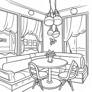 Cozy Cafe Interior Coloring Page 16842-13754