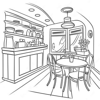 Cozy Cafe Interior Coloring Page 16842-13755