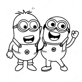 Funny Minions Dancing Coloring Page 16852-42941