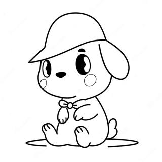 Cute Pochacco With A Hat Coloring Page 1692-1463