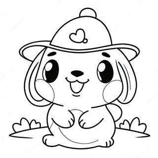 Cute Pochacco With A Hat Coloring Page 1692-1464