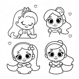 Cute Disney Princesses With Hearts Coloring Page 16932-13821