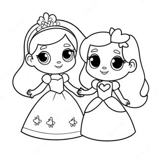 Cute Disney Princesses With Hearts Coloring Page 16932-13823