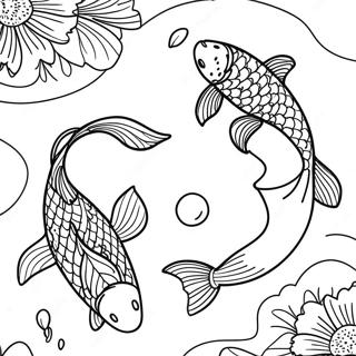 Koi Fish Adventures Coloring Pages