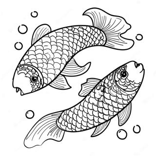 Koi Fish Swimming In A Tranquil Pond Coloring Page 16941-13826