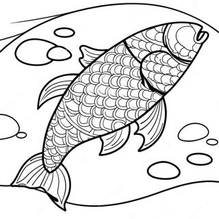 Koi Fish Swimming In A Tranquil Pond Coloring Page 16941-13828