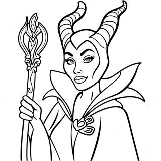 Maleficent With Enchanted Staff Coloring Page 16962-13845