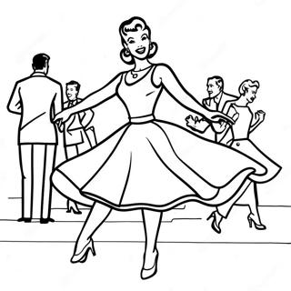 1950s Rock And Roll Dancer Coloring Page 17042-13916