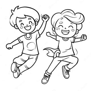 Energetic Kids Exercising Coloring Page 17072-13930