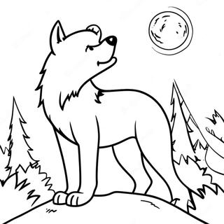 Timberwolf Howling At The Moon Coloring Page 17101-13950