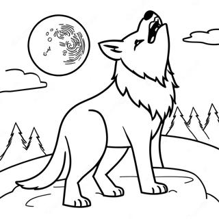 Timberwolf Howling At The Moon Coloring Page 17101-13951