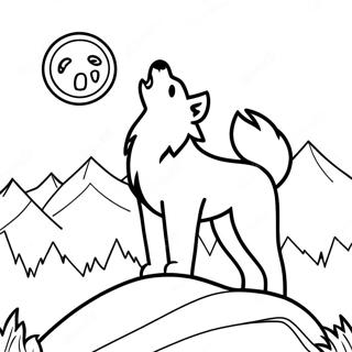 Timberwolf Howling At The Moon Coloring Page 17101-13952