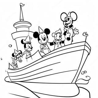 Magical Disney Characters On Cruise Coloring Page 17112-13962