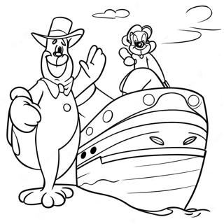 Magical Disney Characters On Cruise Coloring Page 17112-13964