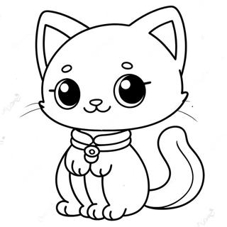 Adorable Kawaii Cat Girl Coloring Page 1712-1480