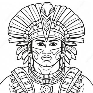 Aztec Warrior Coloring Page 17221-14046