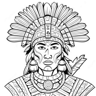 Aztec Warrior Coloring Page 17221-14047