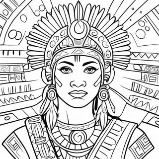 Aztec Warrior Coloring Page 17221-14048