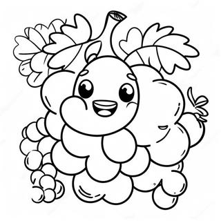 Cute Cartoon Grapes Coloring Page 17232-14057