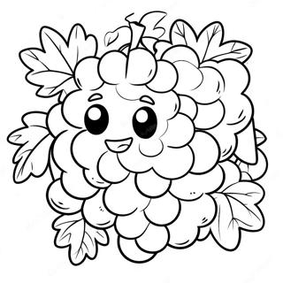 Cute Cartoon Grapes Coloring Page 17232-14058