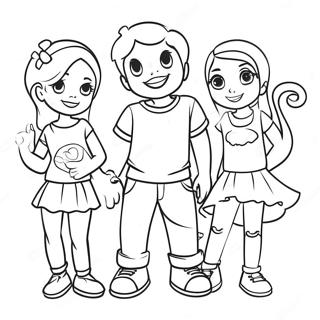 True With Colorful Friends Coloring Page 17252-14079