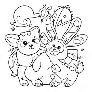 True With Colorful Friends Coloring Page 17252-14080