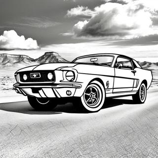 Classic Mustang Car Coloring Page 17262-14083