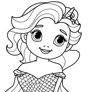 Elsa Mermaid Coloring Page 17271-14086