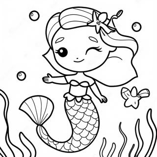 Elegant Elsa Mermaid Underwater Scene Coloring Page 17272-14090