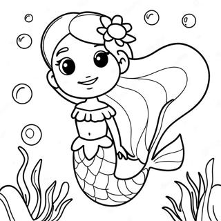 Elegant Elsa Mermaid Underwater Scene Coloring Page 17272-14091