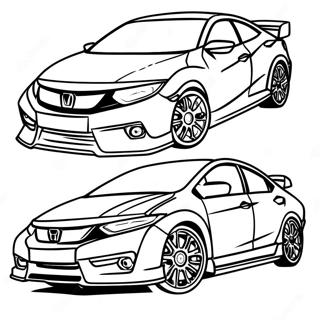 Honda Civic Sports Car Coloring Page 17282-14097