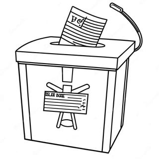 Festive Election Day Ballot Box Coloring Page 17302-14114