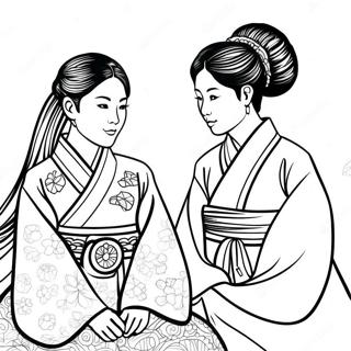 Korean Traditional Hanbok Coloring Page 17311-14119