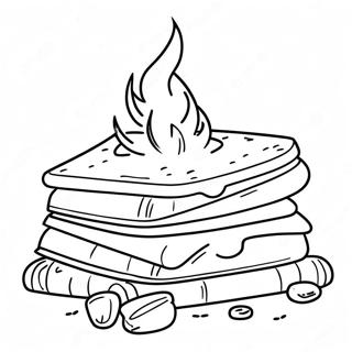 Delicious S Mores By The Campfire Coloring Page 17352-14150