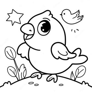 Cute Baby Bird Chirping In The Sunshine Coloring Page 17402-14192