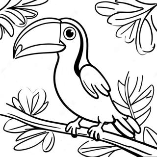 Colorful Toucan On A Branch Coloring Page 17412-14201