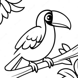 Colorful Toucan On A Branch Coloring Page 17412-14202