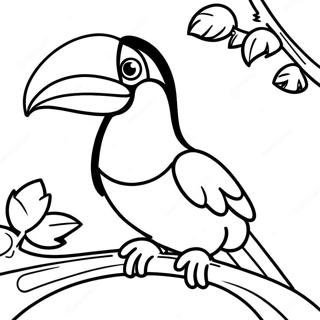 Colorful Toucan On A Branch Coloring Page 17412-14203