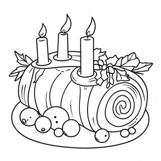 Festive Yule Log Coloring Page 17432-14216