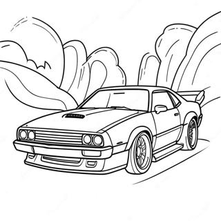 Cool Drift Car In Action Coloring Page 17442-14225