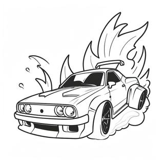 Cool Drift Car In Action Coloring Page 17442-14227