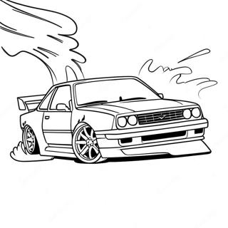 Cool Drift Car In Action Coloring Page 17442-14228