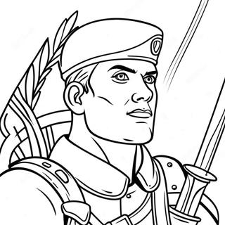 Brave Soldier In Battle Coloring Page 17452-14232